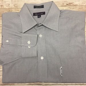 Faconnable Gray Long Sleeve 16-1/2 Dress Shirt